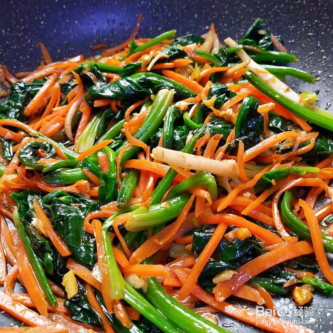 胡萝卜炒菠菜的做法