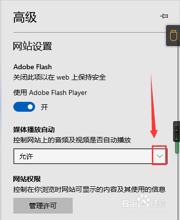 Microsoft Edge媒体自动播放有几个可选项