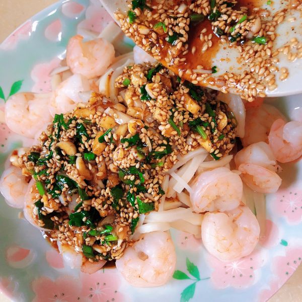 凉拌虾仁杏鲍菇