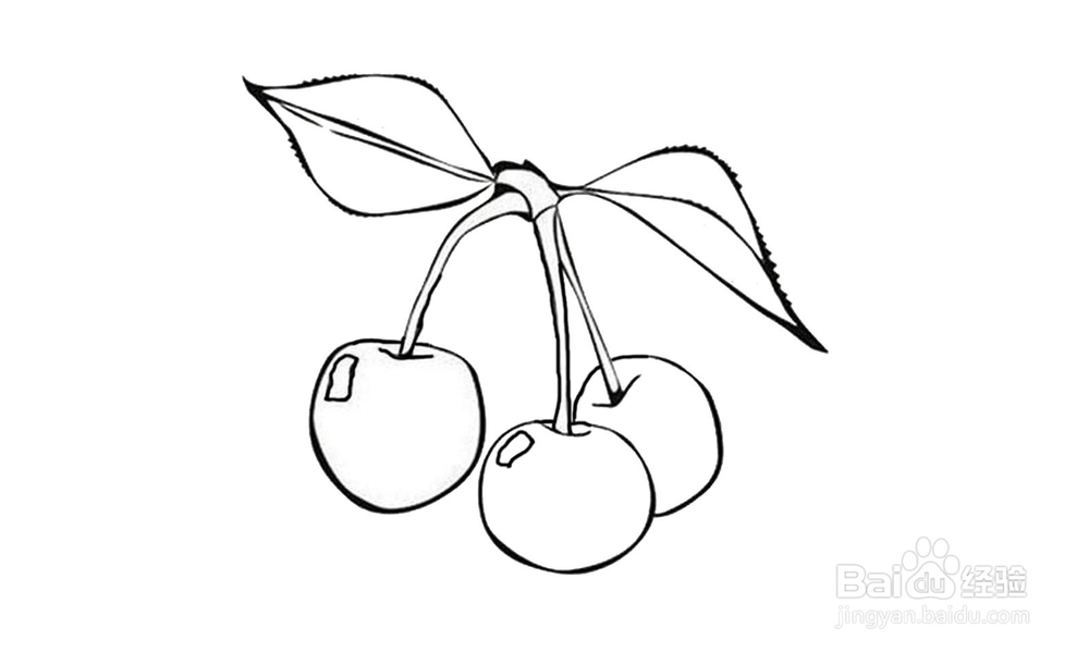 如何画一个小樱桃