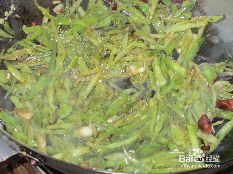 辣炒眉豆丝的做法