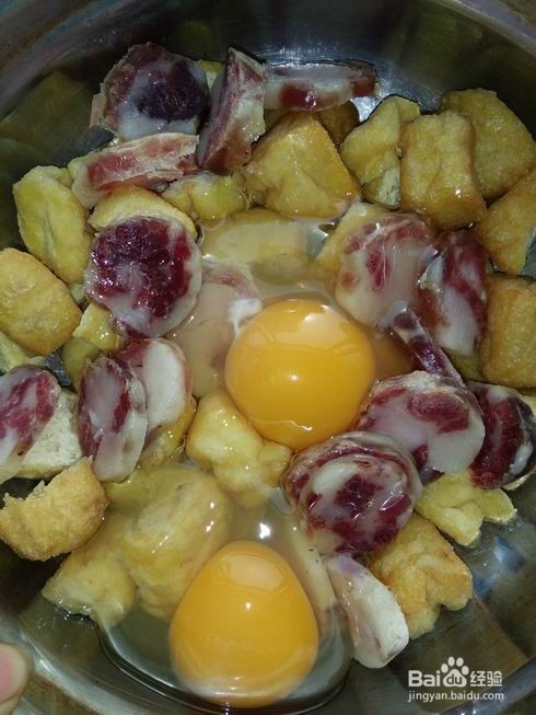 豆泡香肠蒸水蛋