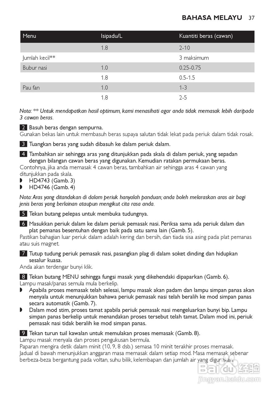 PHILIPS HD4743电饭煲说明书:[2]