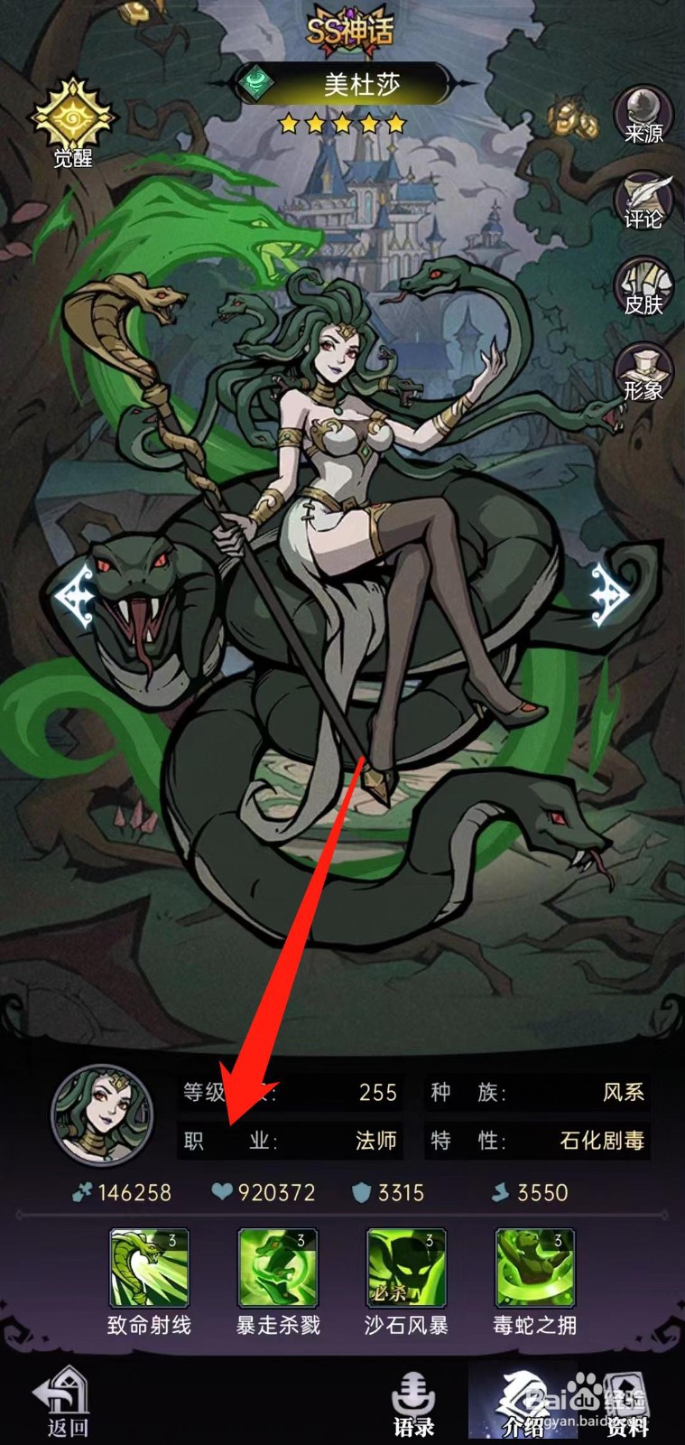 怎样查看魔镜物语的美杜莎【职业】
