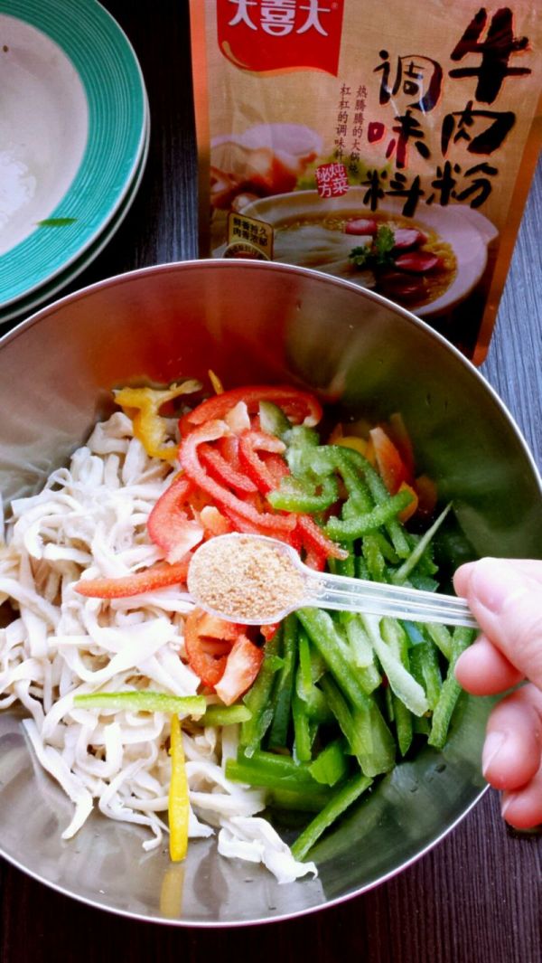 凉拌菜椒杏鲍菇