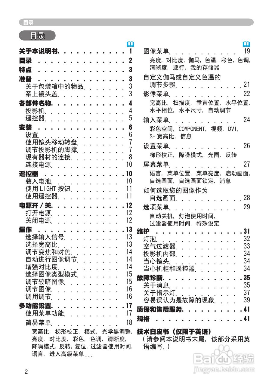 日立 PJ-TX100投影机说明书:[1]