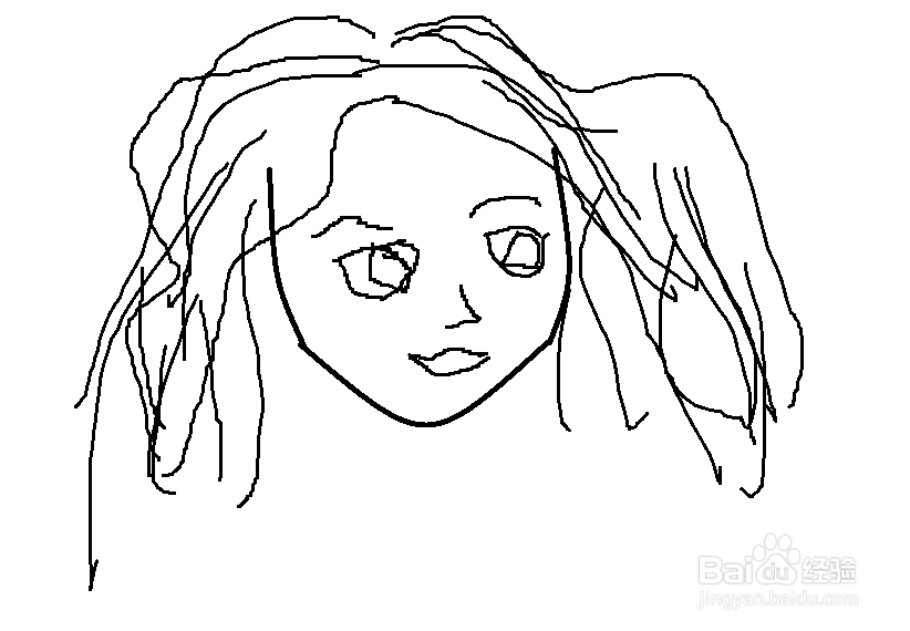 简笔画怎么画一个波浪卷的姐姐?