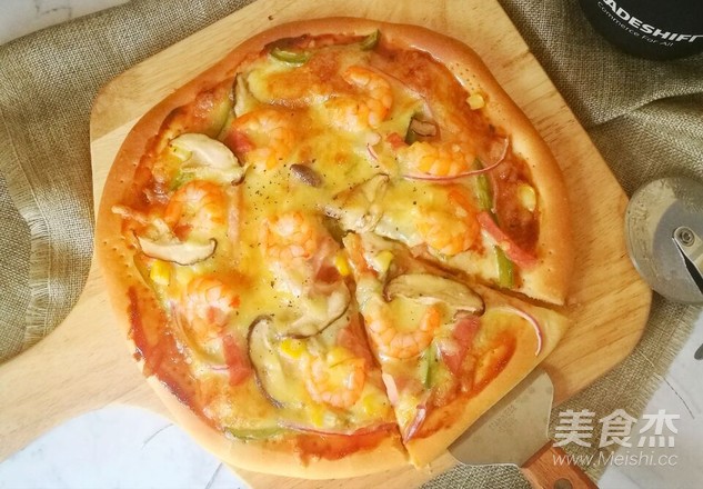 鲜虾火腿披萨