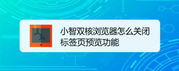 小智双核浏览器怎么关闭标签页预览功能