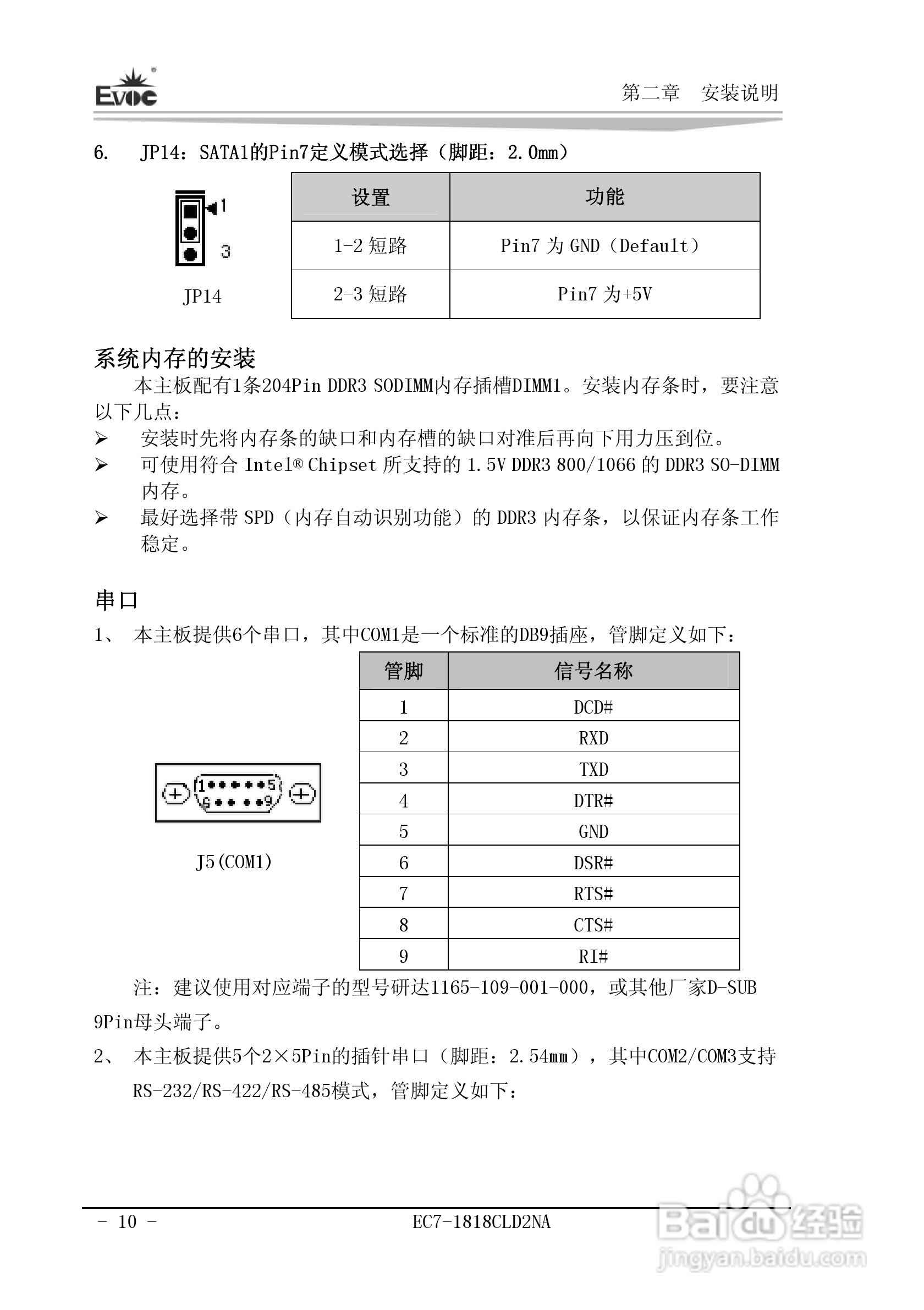 研祥Mini-ITX主板EC7-1818CLD2NA说明书:[2]