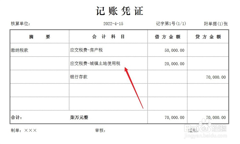 房产税和城镇土地使用税的账务处理