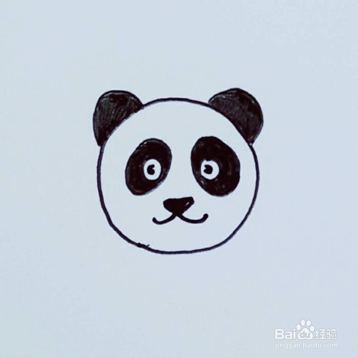 熊猫眼睛怎么画简笔画图片