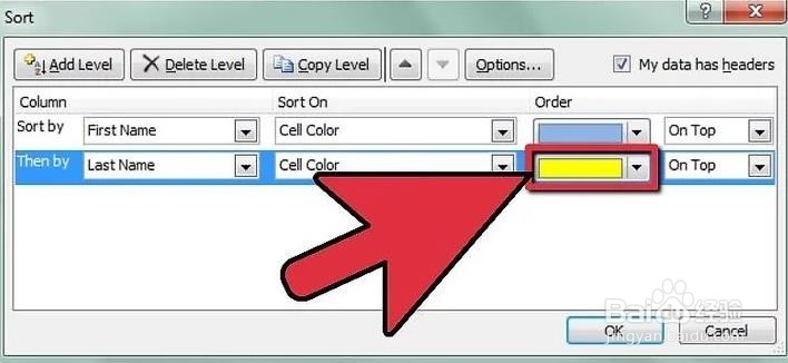 excel如何按颜色排序