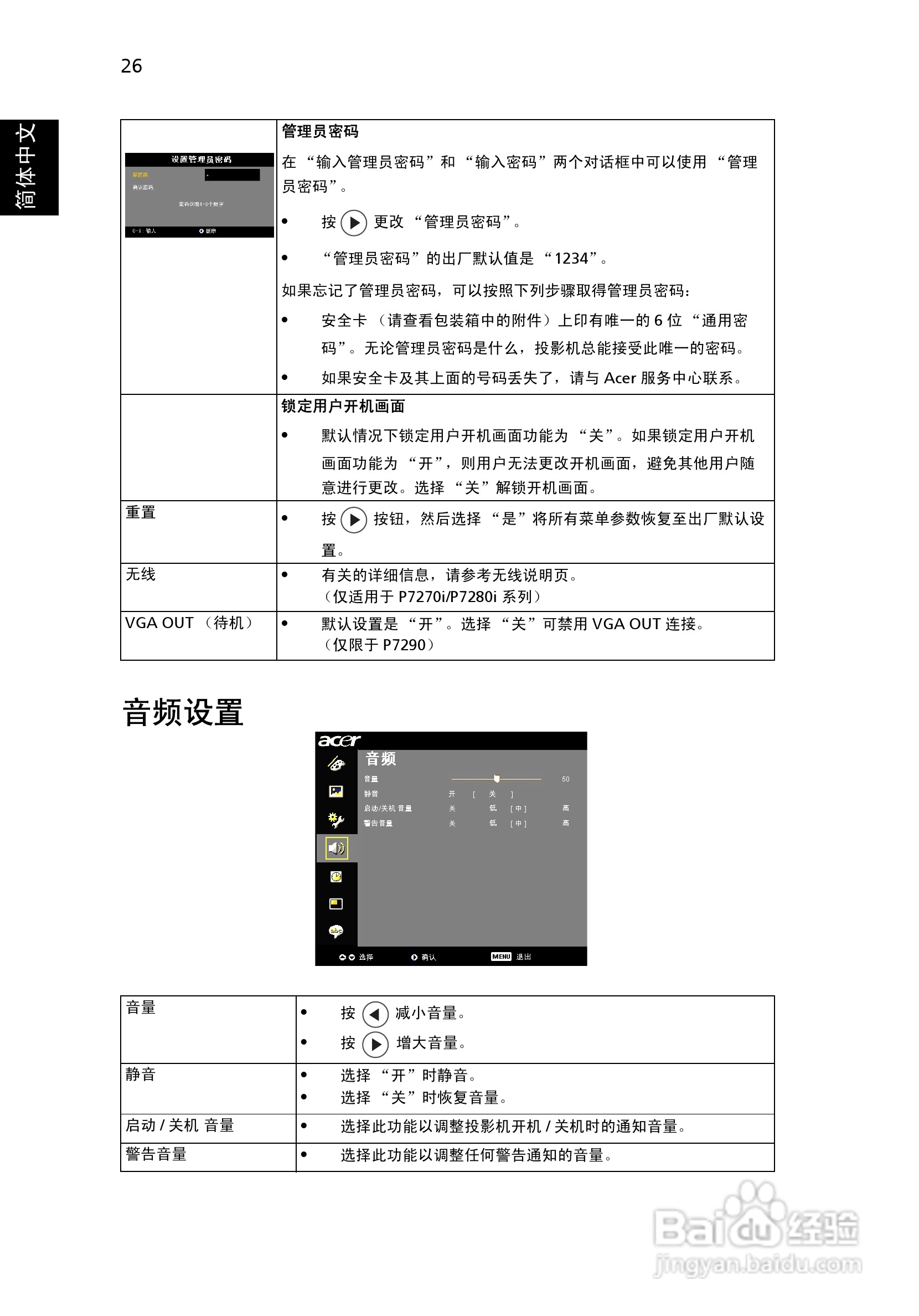 Acer投影机P7290说明书:[4]