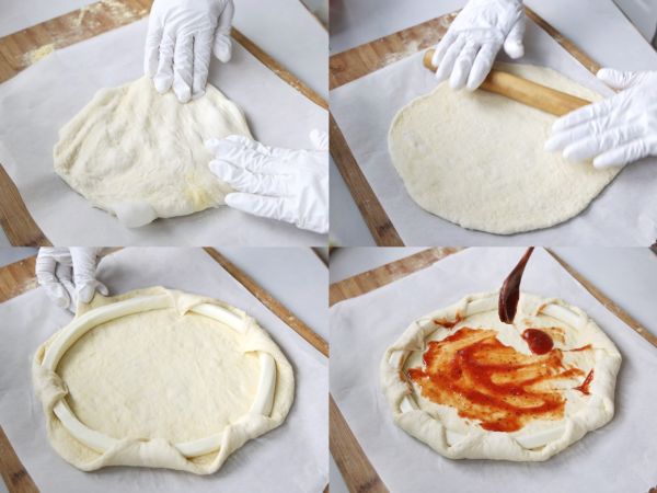 酸辣双倍芝士大虾蘑菇芝士卷边披萨