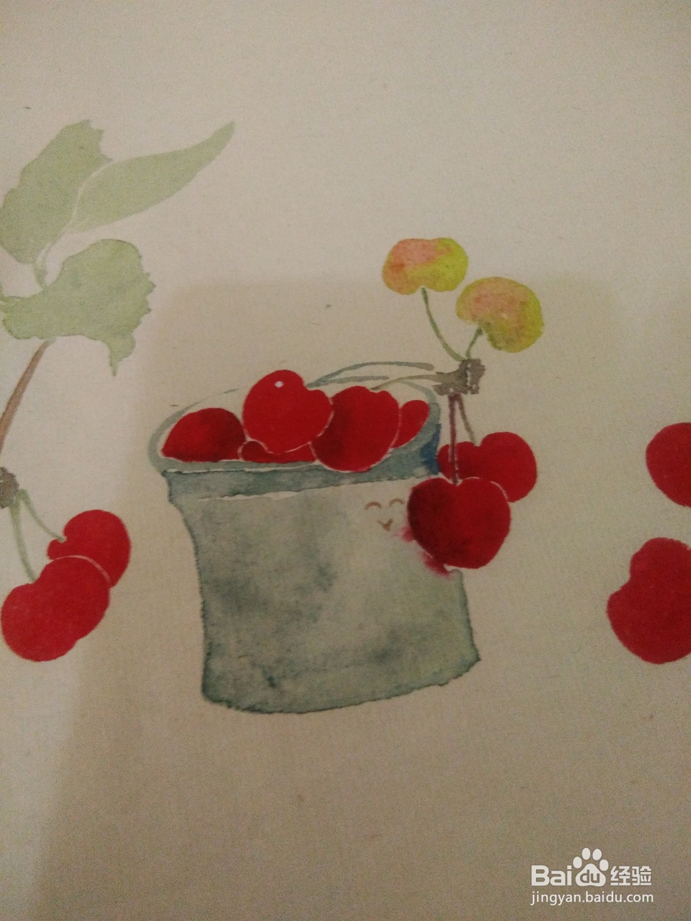 国画红樱桃的画法