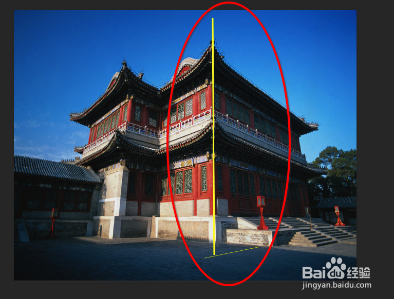 PS如何一键调整视角倾斜的图片