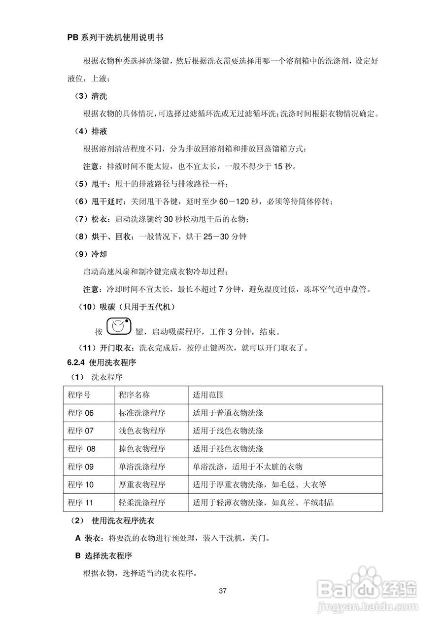 绿洲牌PB系列干洗机使用说明书:[4]
