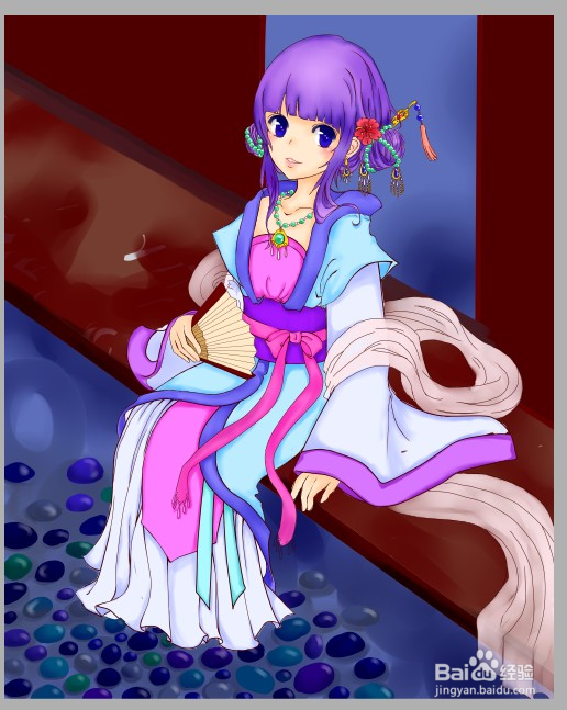 SAI绘画古装全过程 超详细