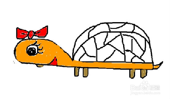 如何教儿童画数字创意画：[3]3变小乌龟的画法