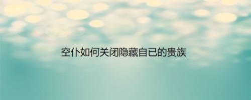 空仆如何关闭隐藏自已的贵族