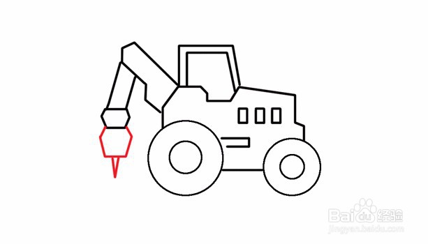 简笔画--如何画工程车打桩机