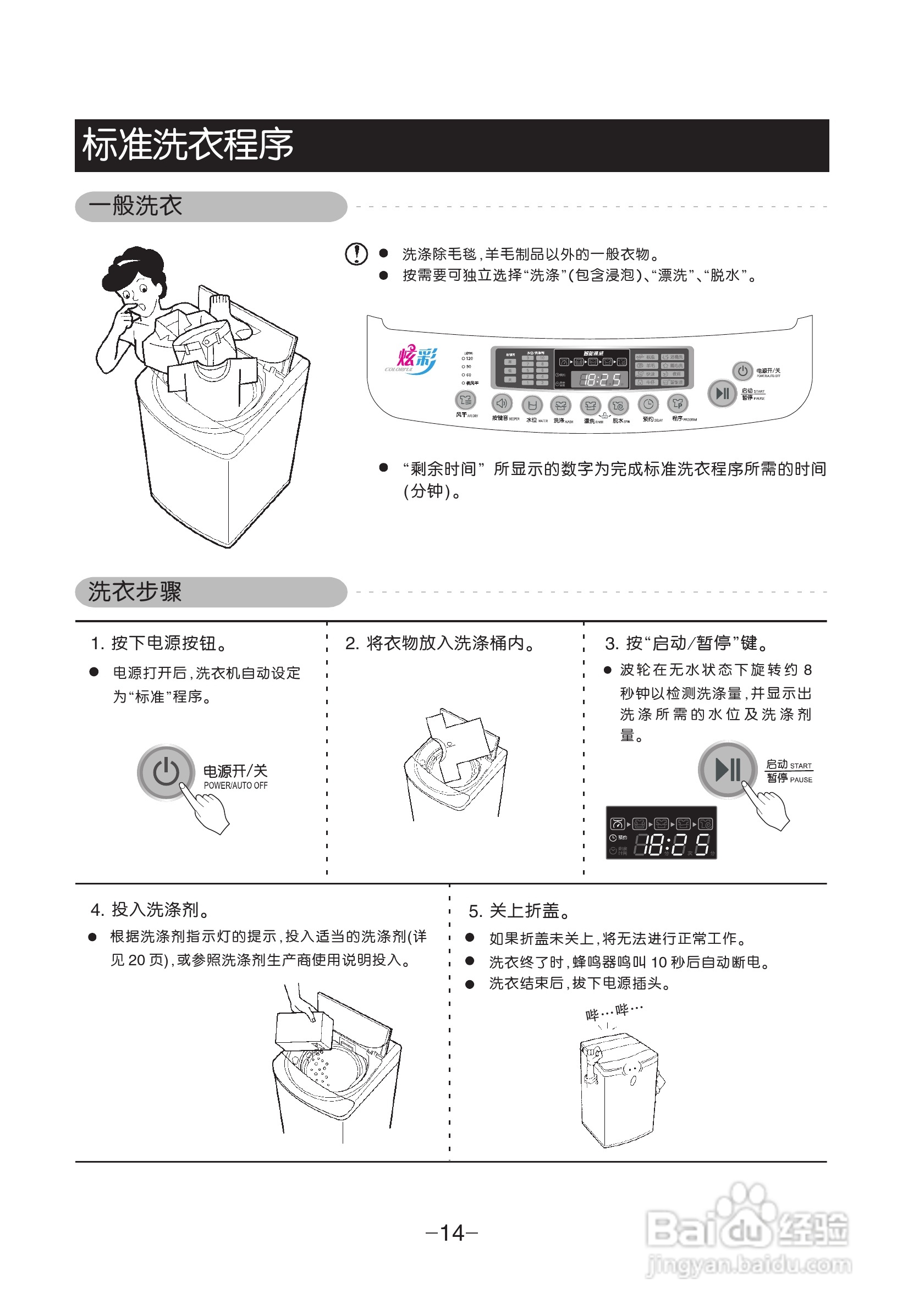 老款lg洗衣机说明书图片