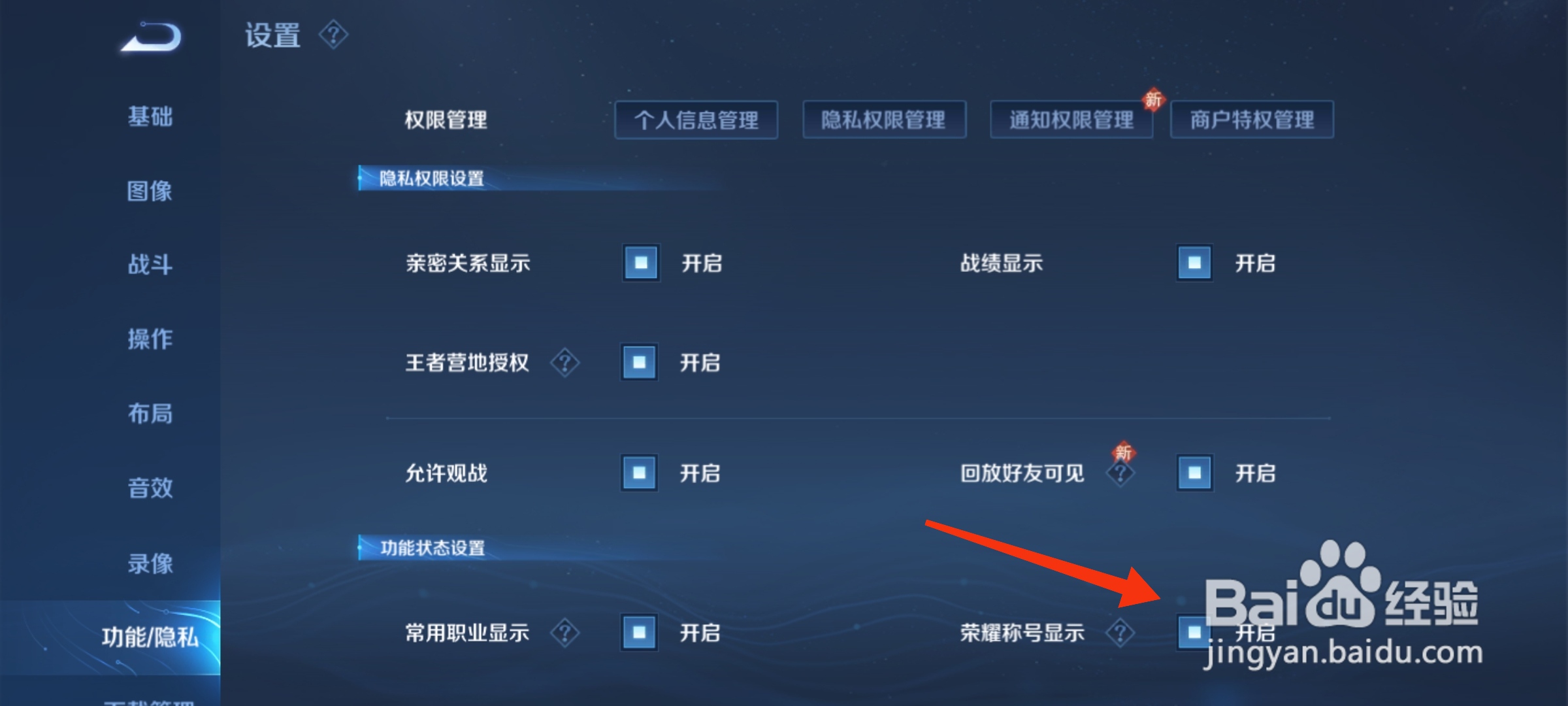 王者怎么隐藏荣耀战区