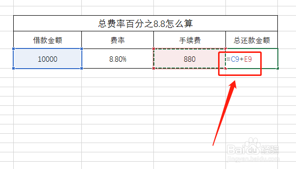 总费率百分之8.8怎么算