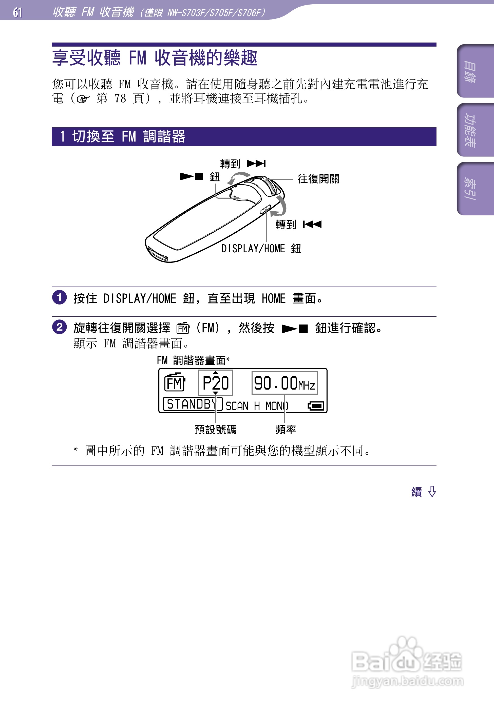 SONY索尼NW-S706F数码影音使用说明书:[7]