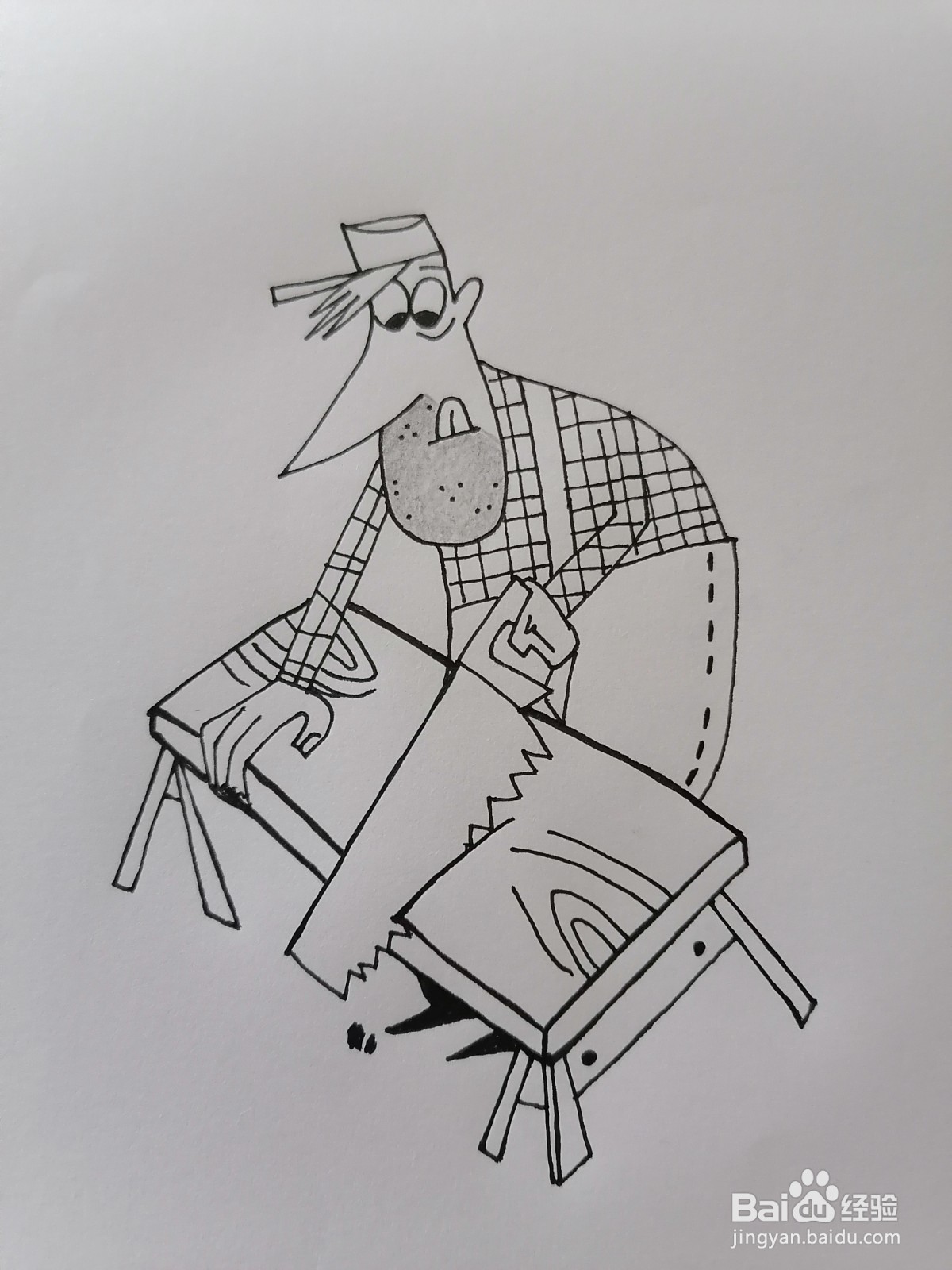 匠人努力工作是怎样画的呢