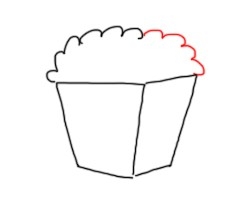 一盒爆米花怎么画