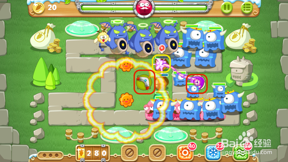 保卫萝卜2 地下庄园 D5关 金萝卜＋任务1