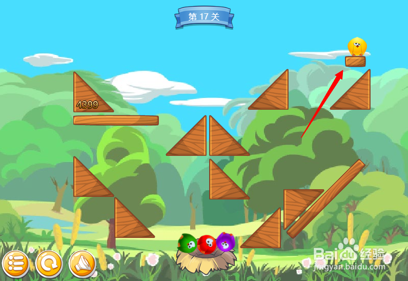 小游戏泡泡鸟历险记第17关