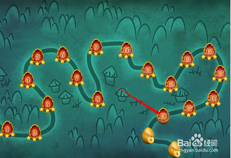 小游戏泡泡鸟历险记第18关