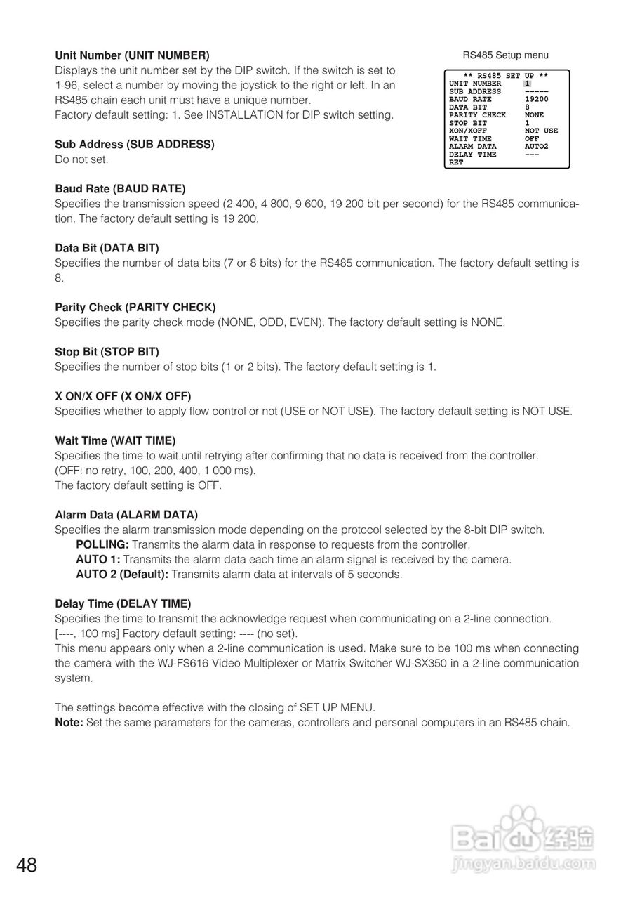 松下WV-CW864E彩色闭路监控摄像机使用说明书:[5]