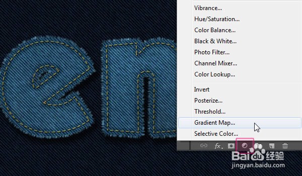 如何在Photoshop中制作缝合牛仔布文字效果