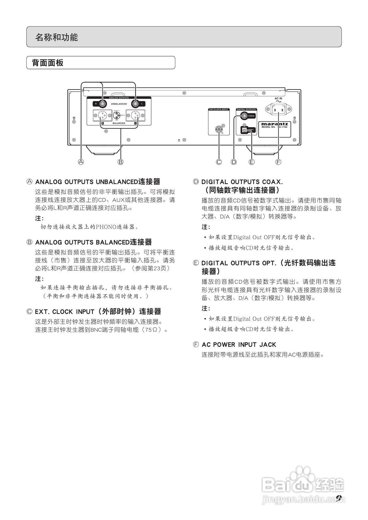 马兰士SA-11S2 CD播放机使用说明书:[1]