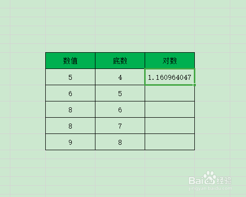 Excel怎么指定底数返回对数
