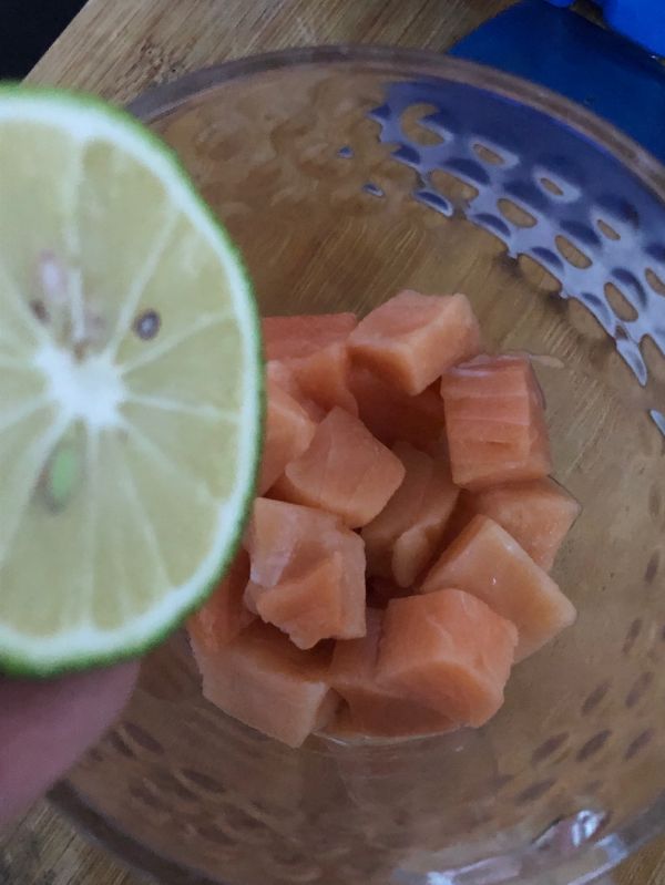 快手味噌三文鱼飞饼披萨