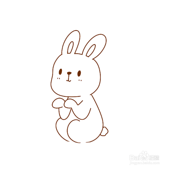 如何画手卡通兔子的简笔画?