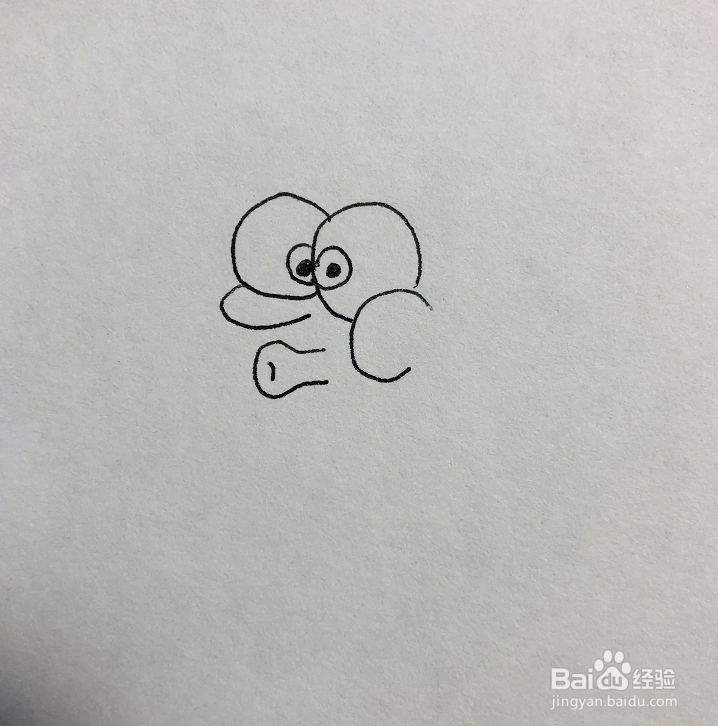 如何画幅海绵宝宝在吹泡泡的简笔画