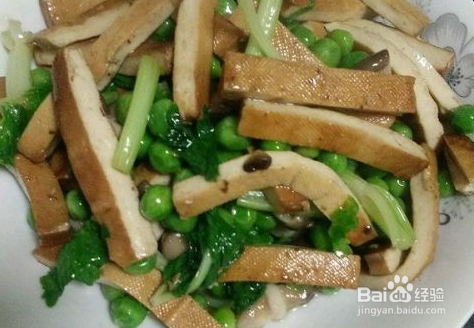 香菇青豆炒香干的做法