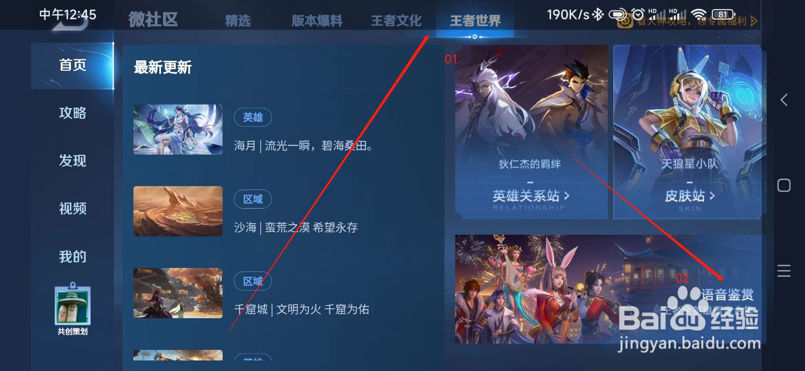 王者语音鉴赏在哪里？