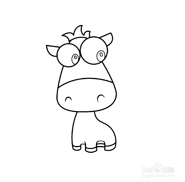 如何手工画卡通马的简笔画？