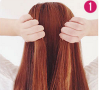 拧转半扎发鱼骨辫教程