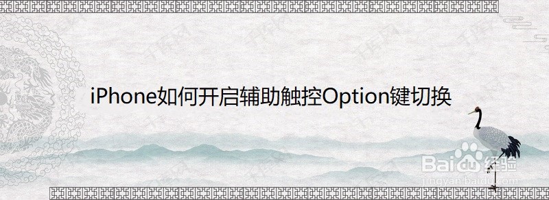 <b>iPhone如何开启辅助触控Option键切换</b>