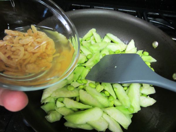 丝瓜开洋炒毛豆