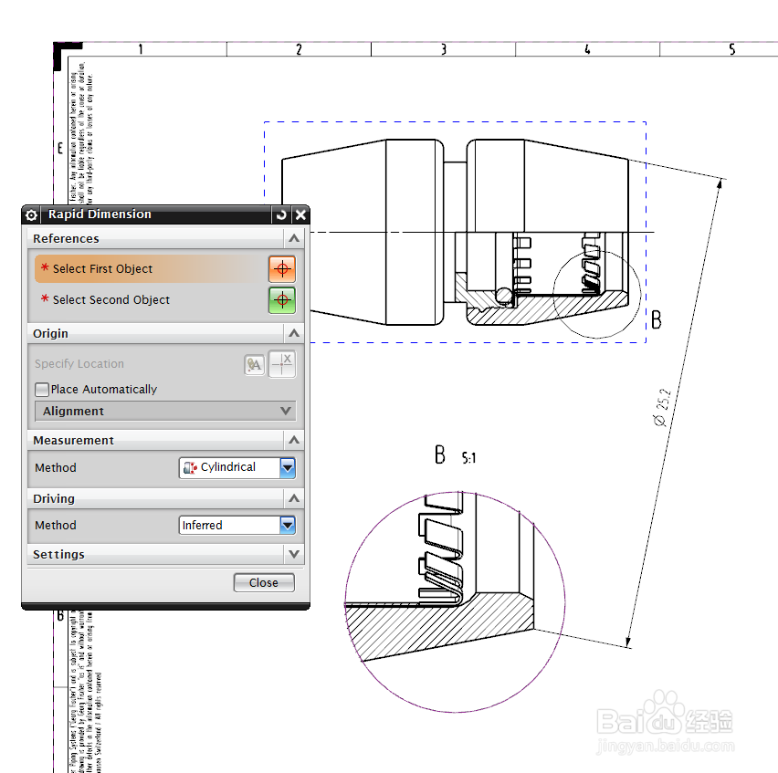 UG NX9.0二维图中在一个局部视图上标注整体尺寸