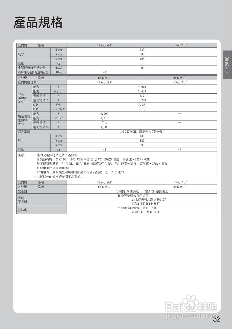 大金FTX(K)40JVLT空调说明书:[4]